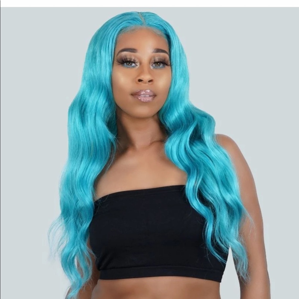 New Teal Temptress Front Lace Wig 22”